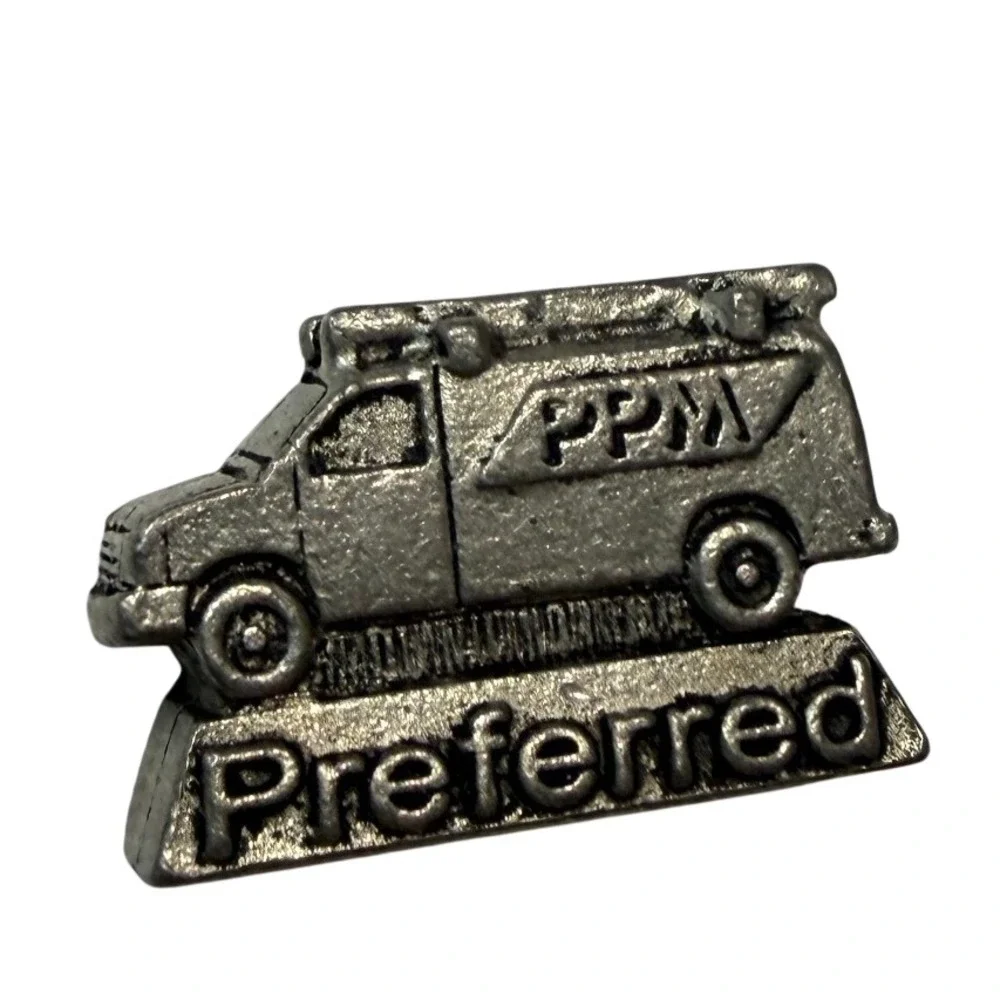 Vintage PPM Preferred Service Van Lapel Pin Silver Tone Work Truck Collectible